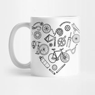 Bicycle Heart Bicycling Mug